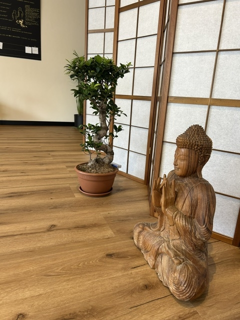 SATYA 91 – Buddha-Skulptur am Shoji